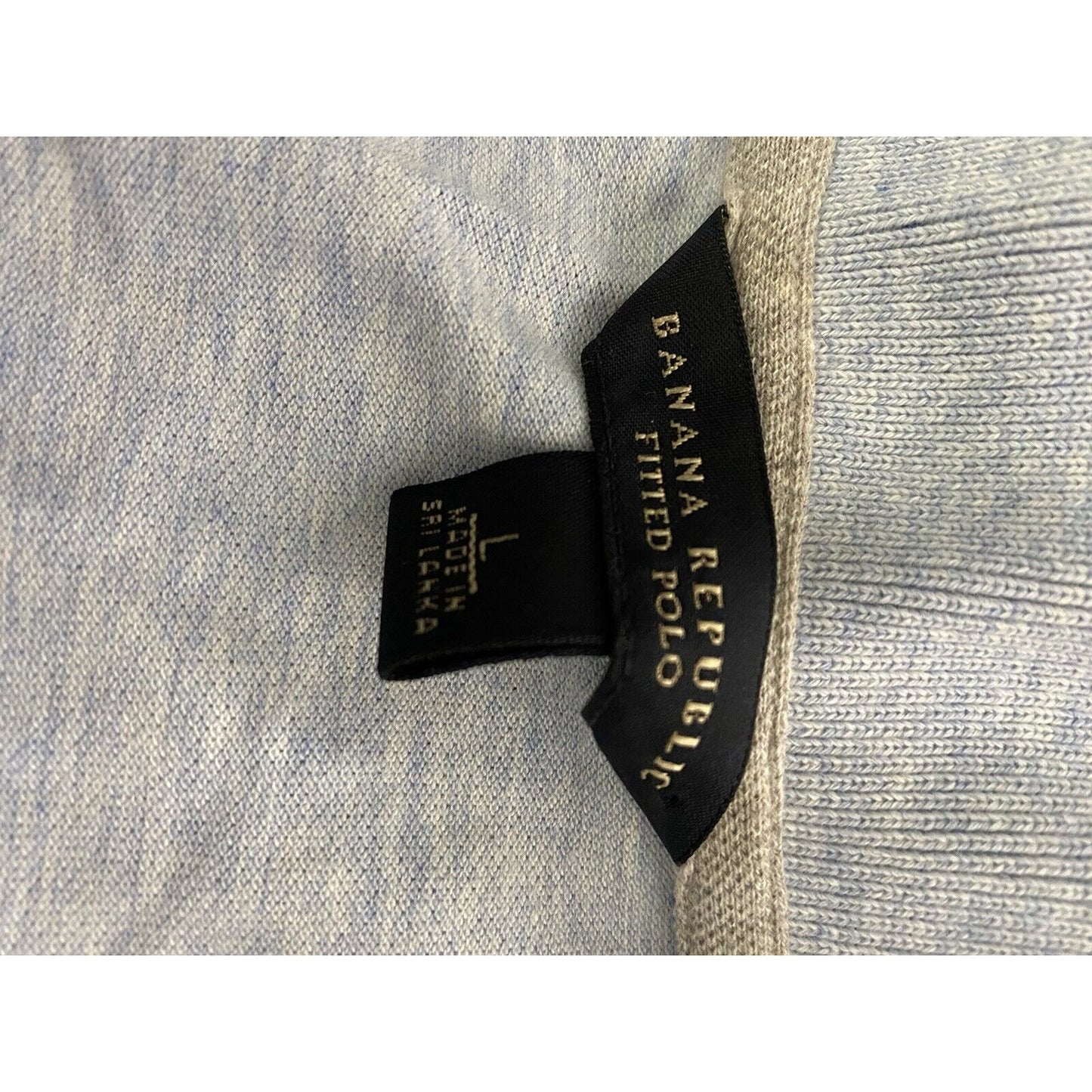 Banana Republic Light Blue Periwinkle Men’s Large Fitted Cotton Polo Shirt