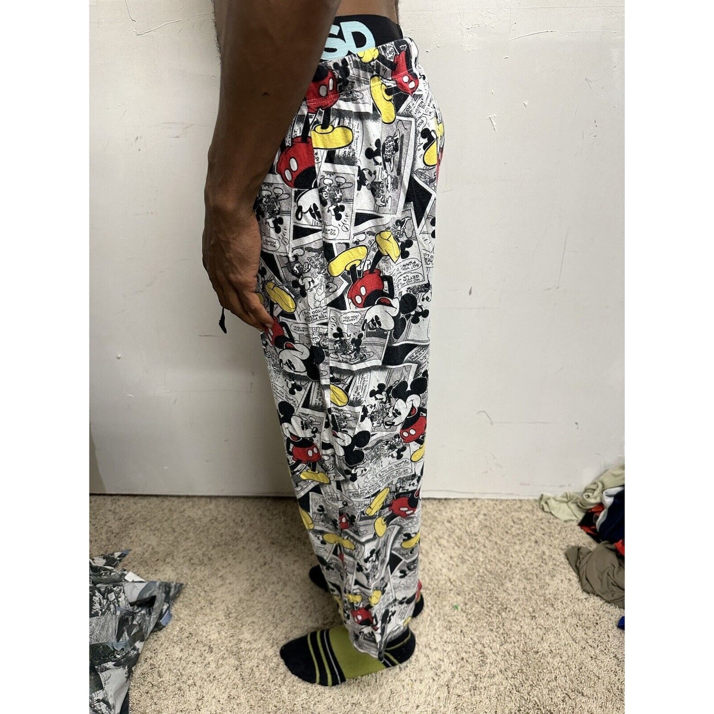 Boys Disney Large 12-14 Mickey Mouse Sleepwear Pajama Bottoms No Pockets