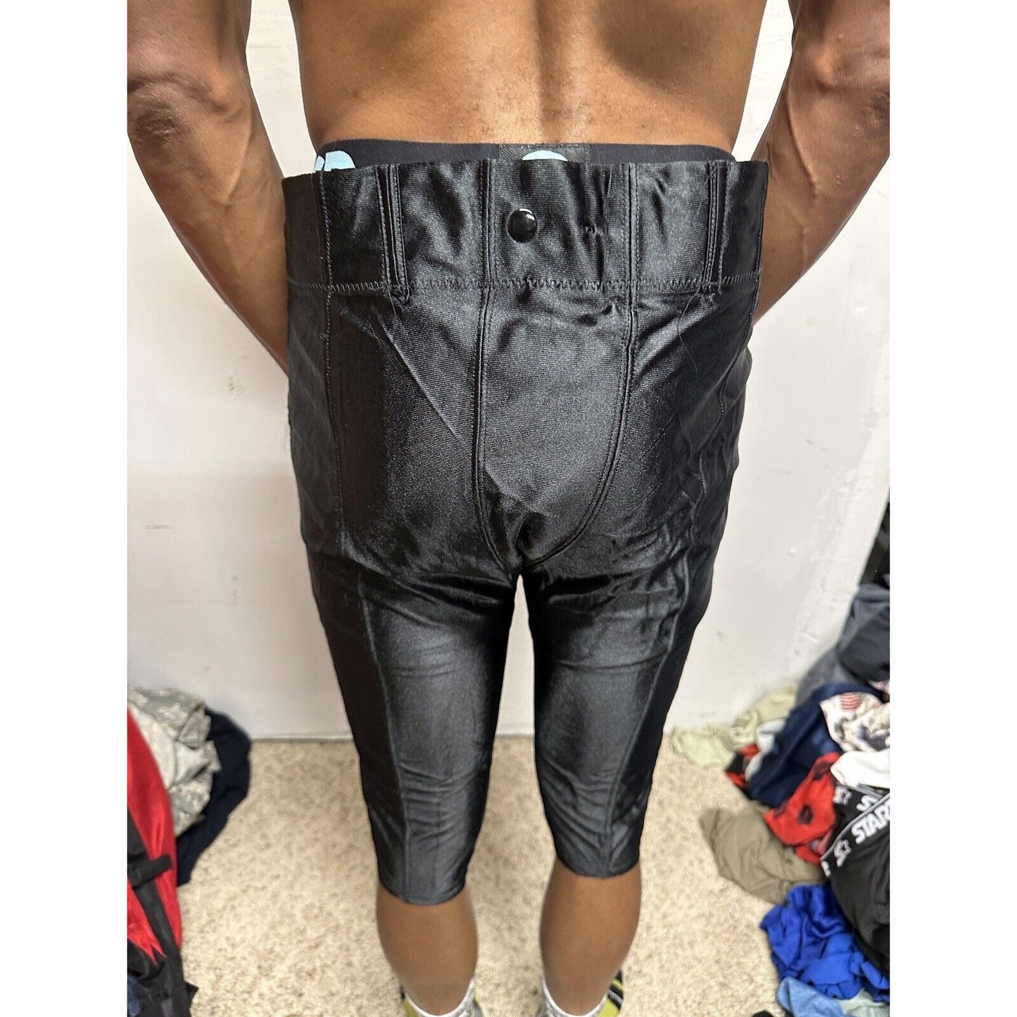 Men’s Black Xl 34-36 Football Pants One Snap Missing