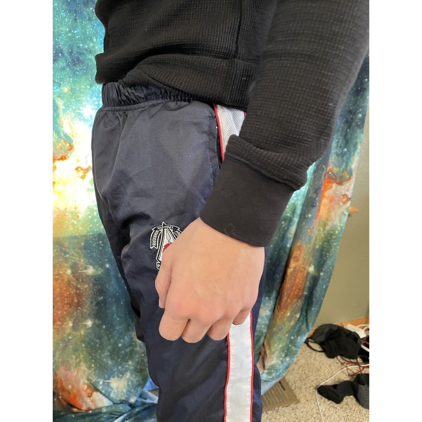 Men’s Small National Guard track pants dark blue recruiter