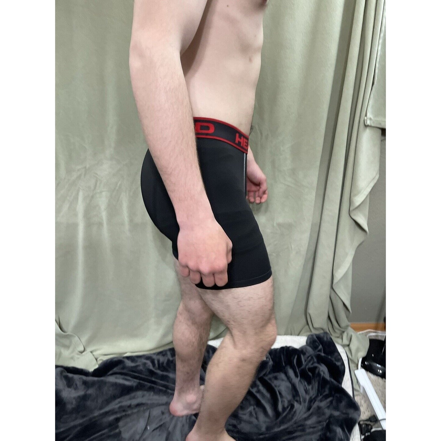 Head Brand Compression Shorts Medium Black With Red Band 1 Pair New