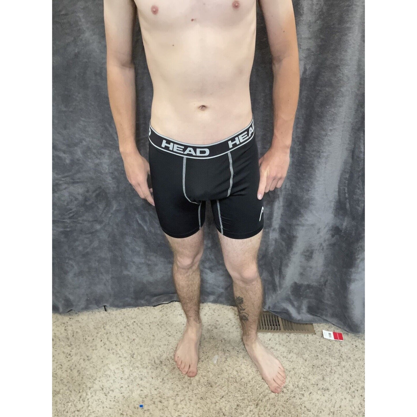 men's head black medium compression boxer briefs 10% spandex