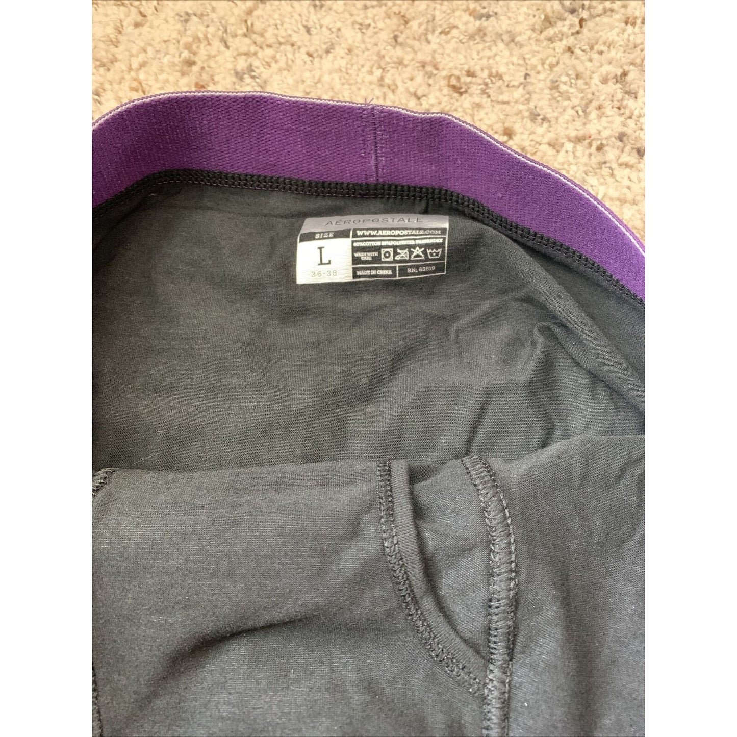 Aeropostale Stretch Boxer Briefs Black Men’s Large - 5% Spandex