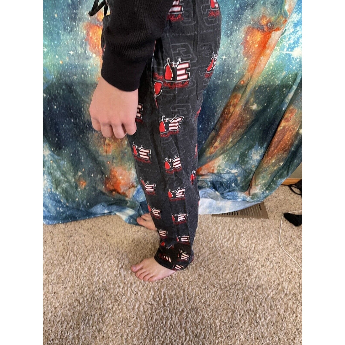 Men’s Winner’s Circle Small Sleepwear Lounge Pants Black Dale Earnhardt