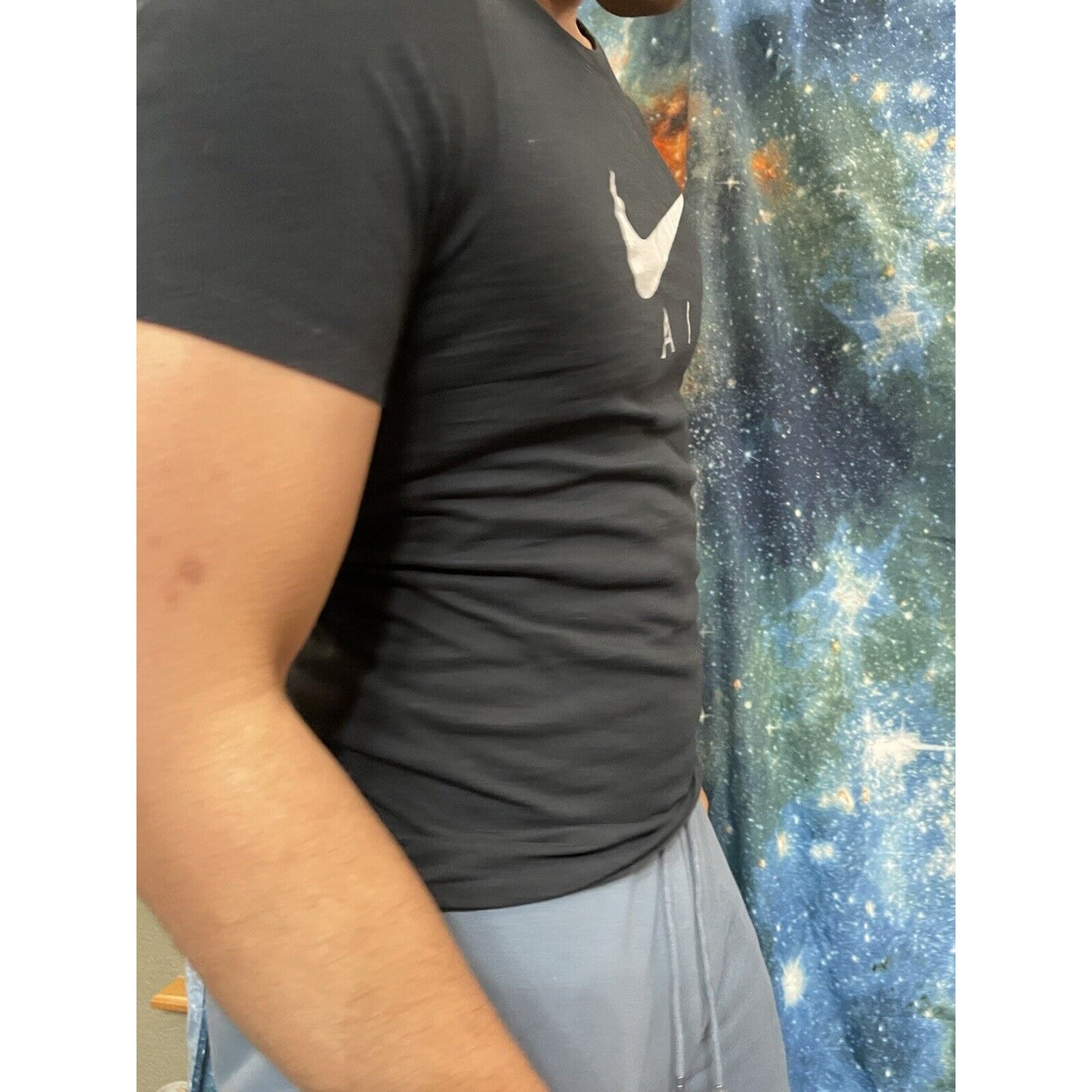 Nike Air Mens T-Shirt Athletic Short Sleeve Swoosh AIR Logo Graphic Gym Active