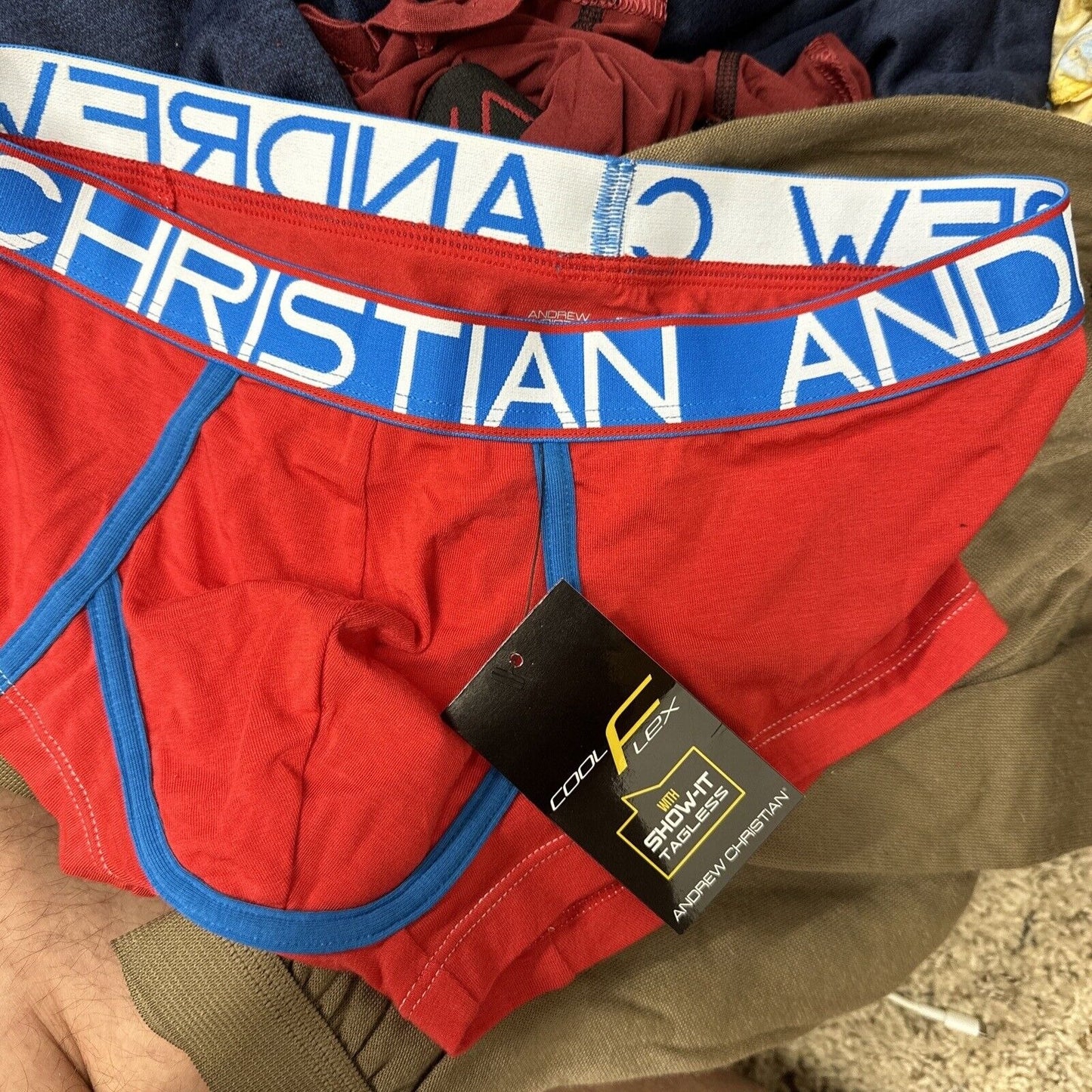 Andrew Christian Small Red Cool Flex Briefs