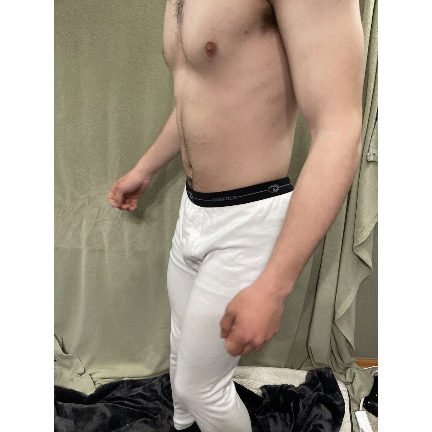 Duofold Men's Base Weight First Layer Bottom, White, Large Thermals Pants