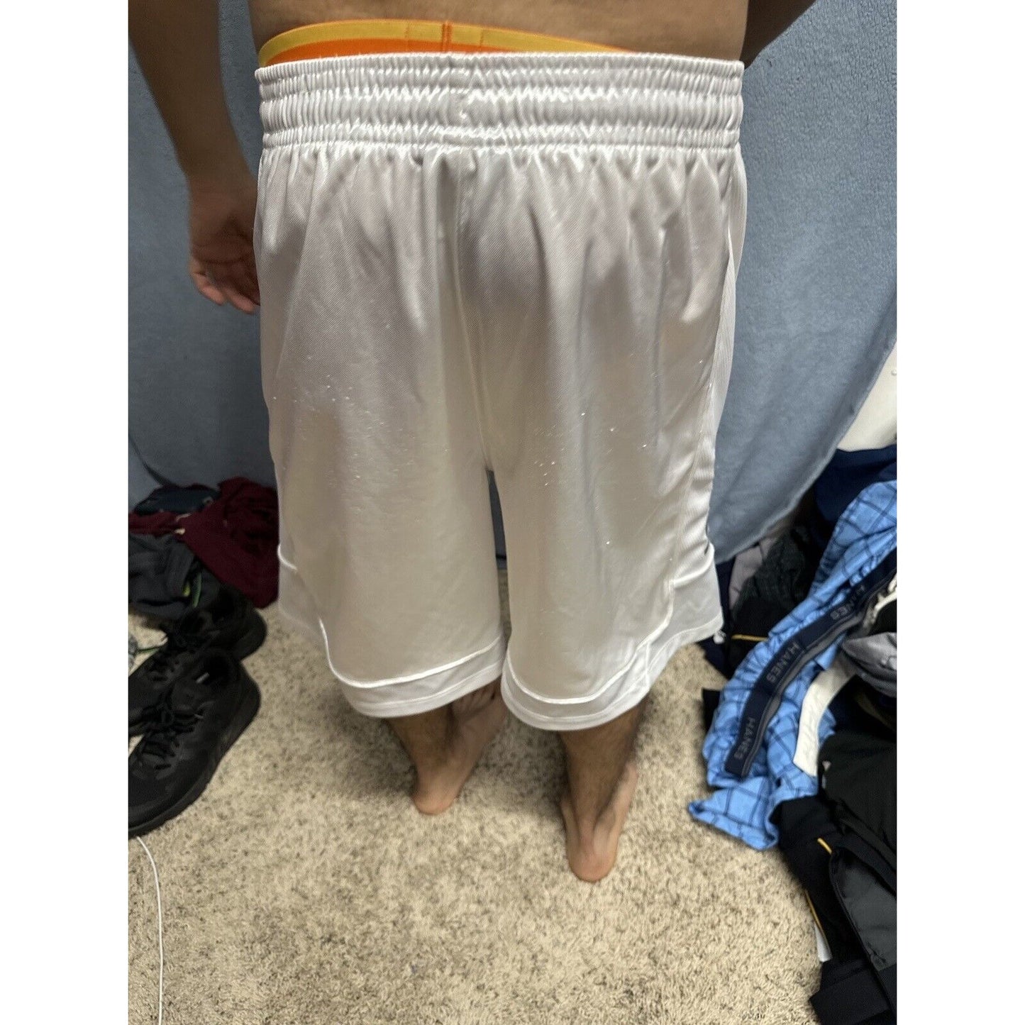 Men’s White AND1 Medium Athletic Shorts With Pockets