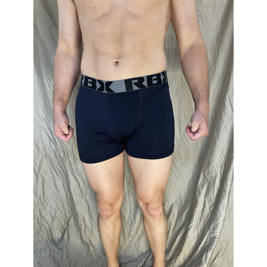 men's navy blue rbx large compression boxer briefs