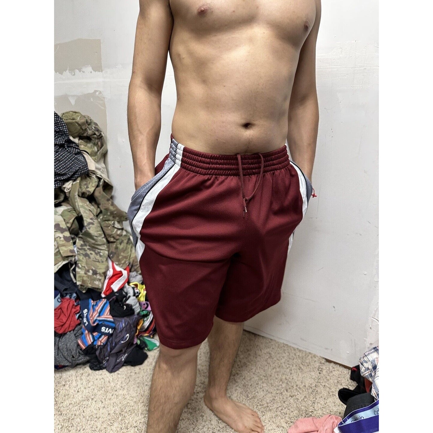 Men’s Maroon Simply For Sports Medium Athletic Shorts With Pockets