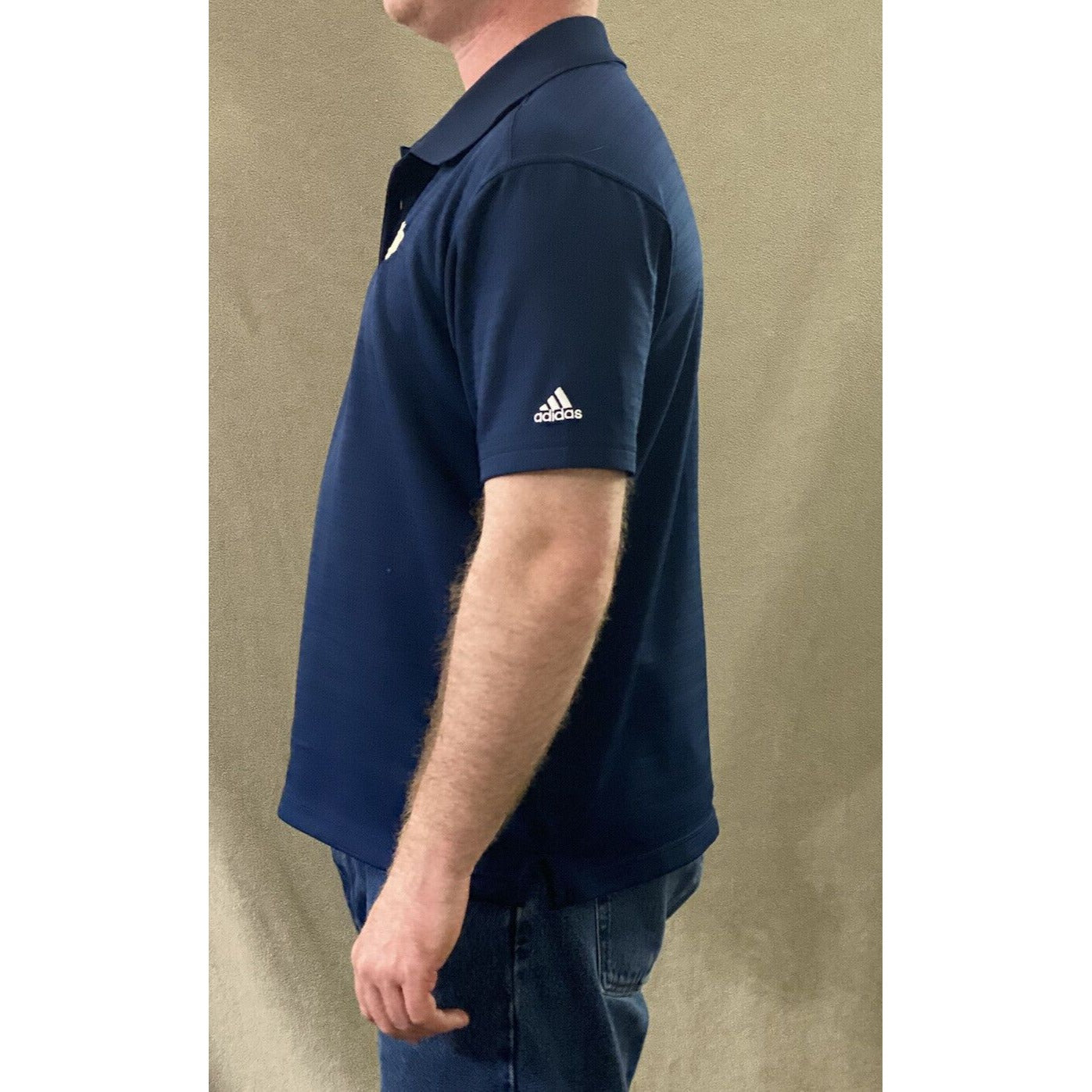 Notre Dame ND Adidas Climalite Men’s Large Navy Blue Golf Polyester Polo Shirt