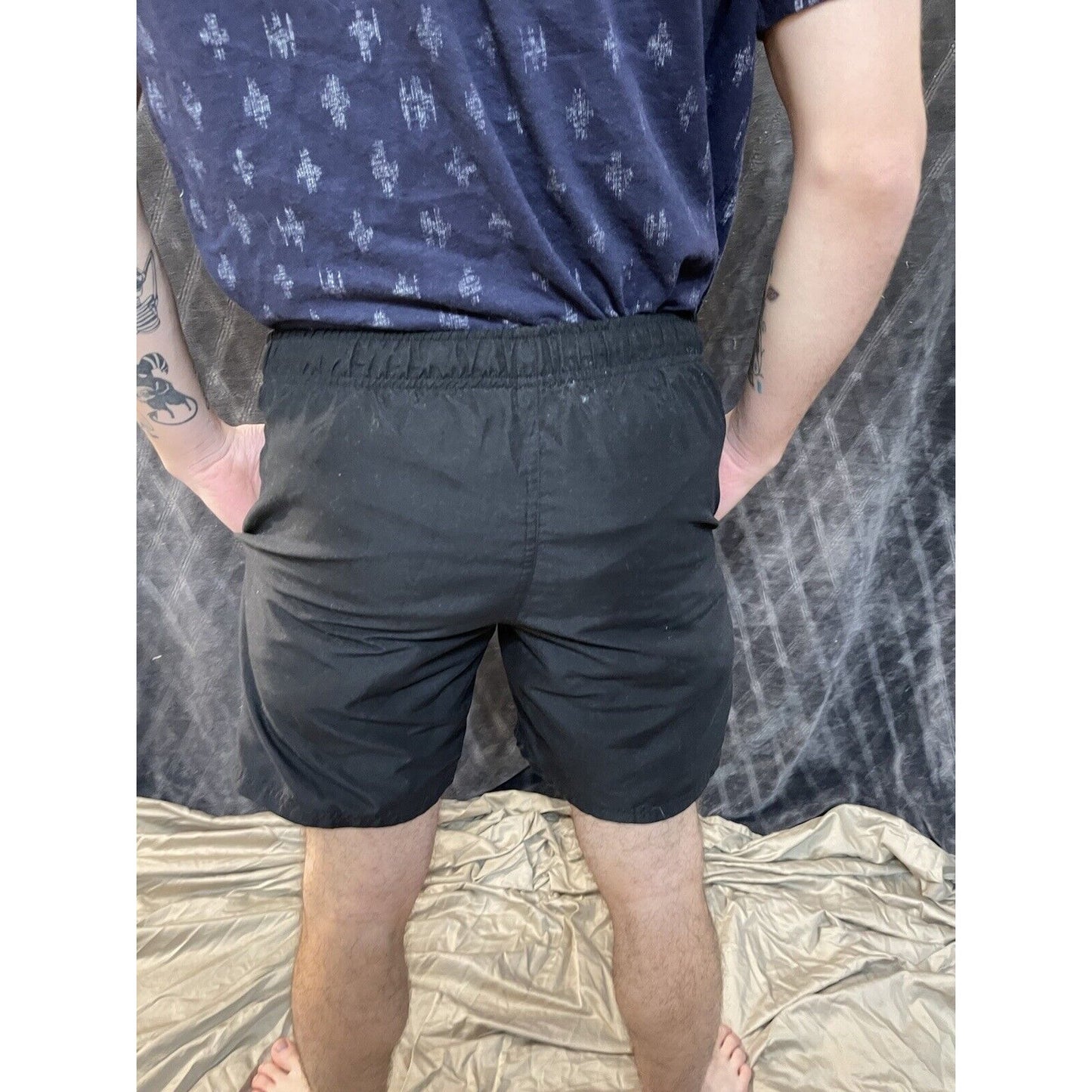 men’s arena black lined shorts japanese 105cm