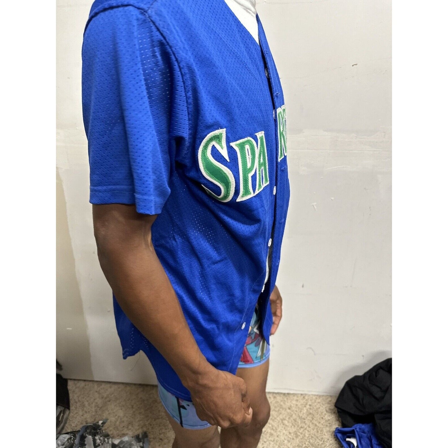 Men’s Victory Size 38 Blue Baseball Jersey Spartans