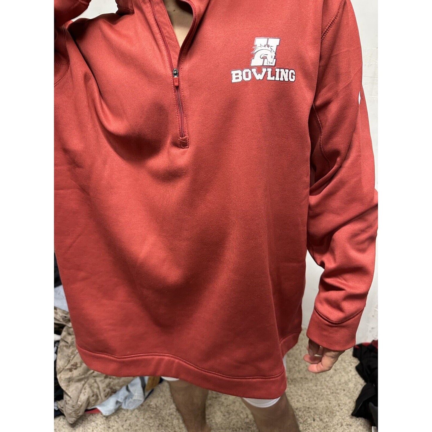 Men’s XXL Red Bowling 1/4 Zip Pullover Nike Golf College Shirt