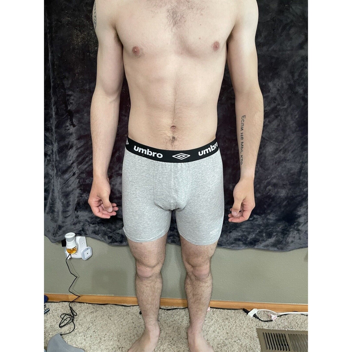 Men’s Large Umbro Gray Boxer Briefs New