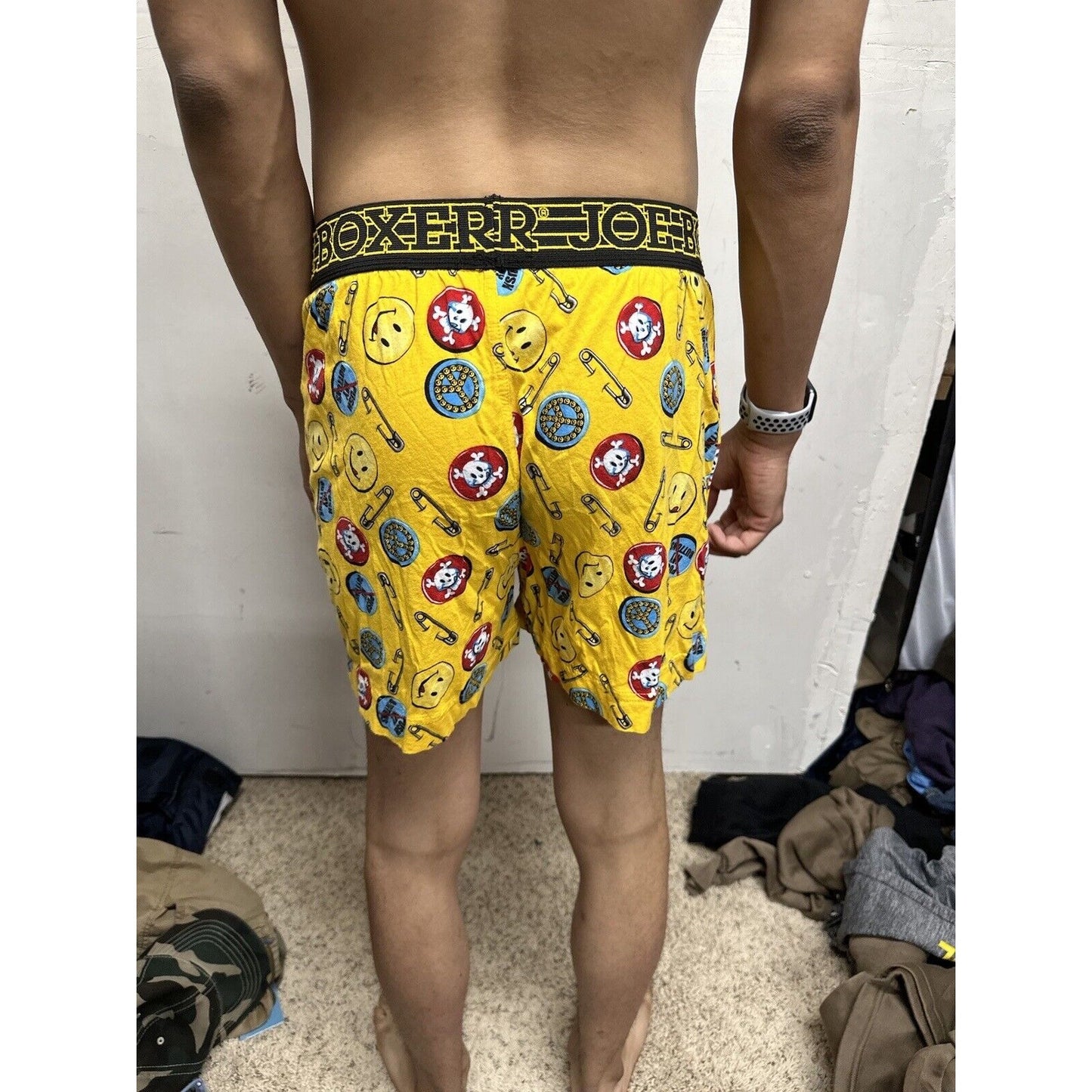 Men’s Medium Yellow Joe Boxer Shorts Smiley Face Emoticon