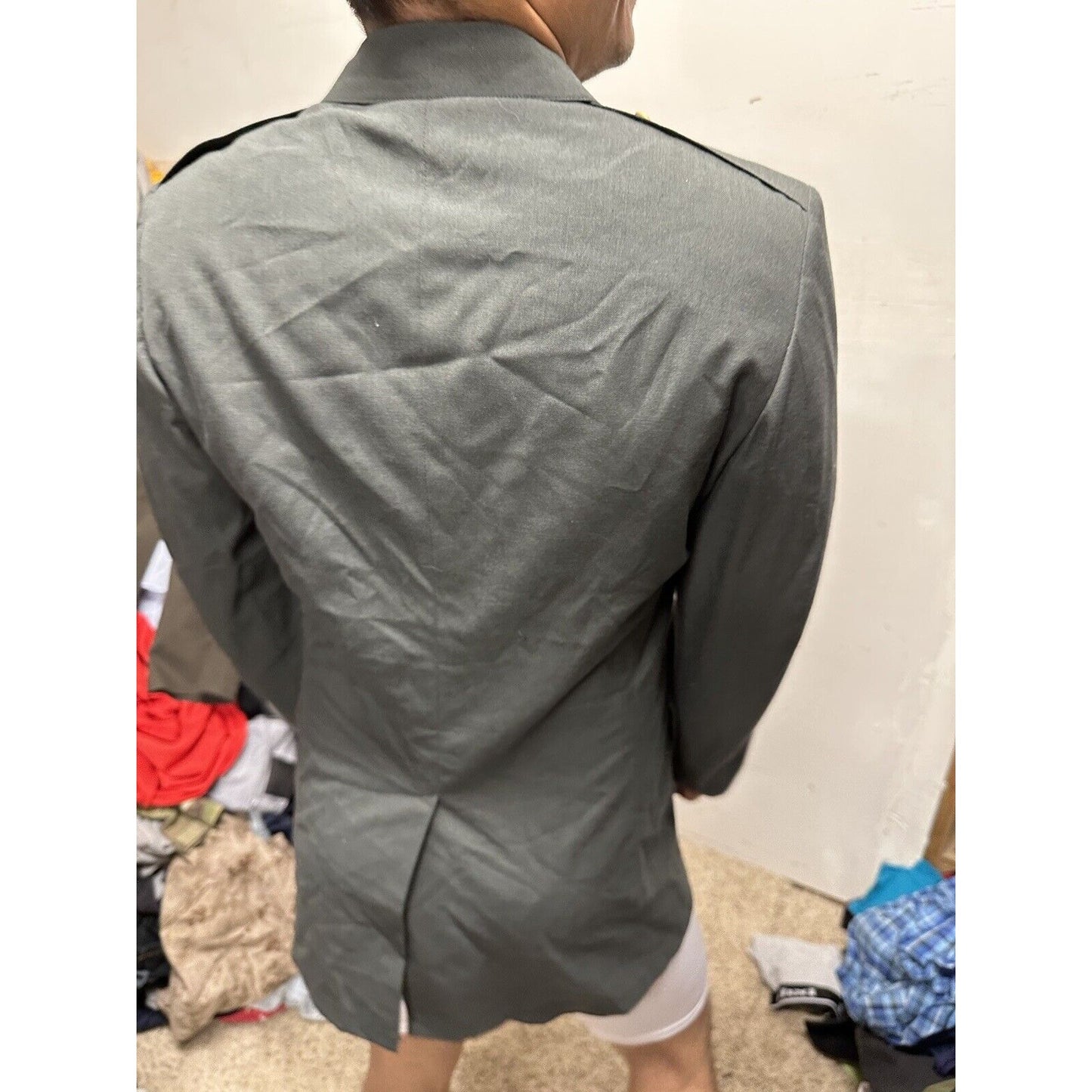 Men’s US Army Coat Jacket Uniform Top Service Dress Green 37R