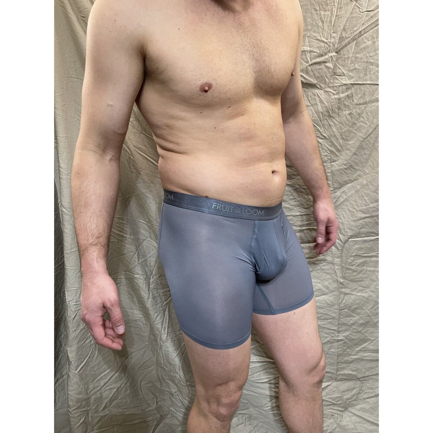 men's gray fruit of the loom everlight medium boxer briefs new and never worn