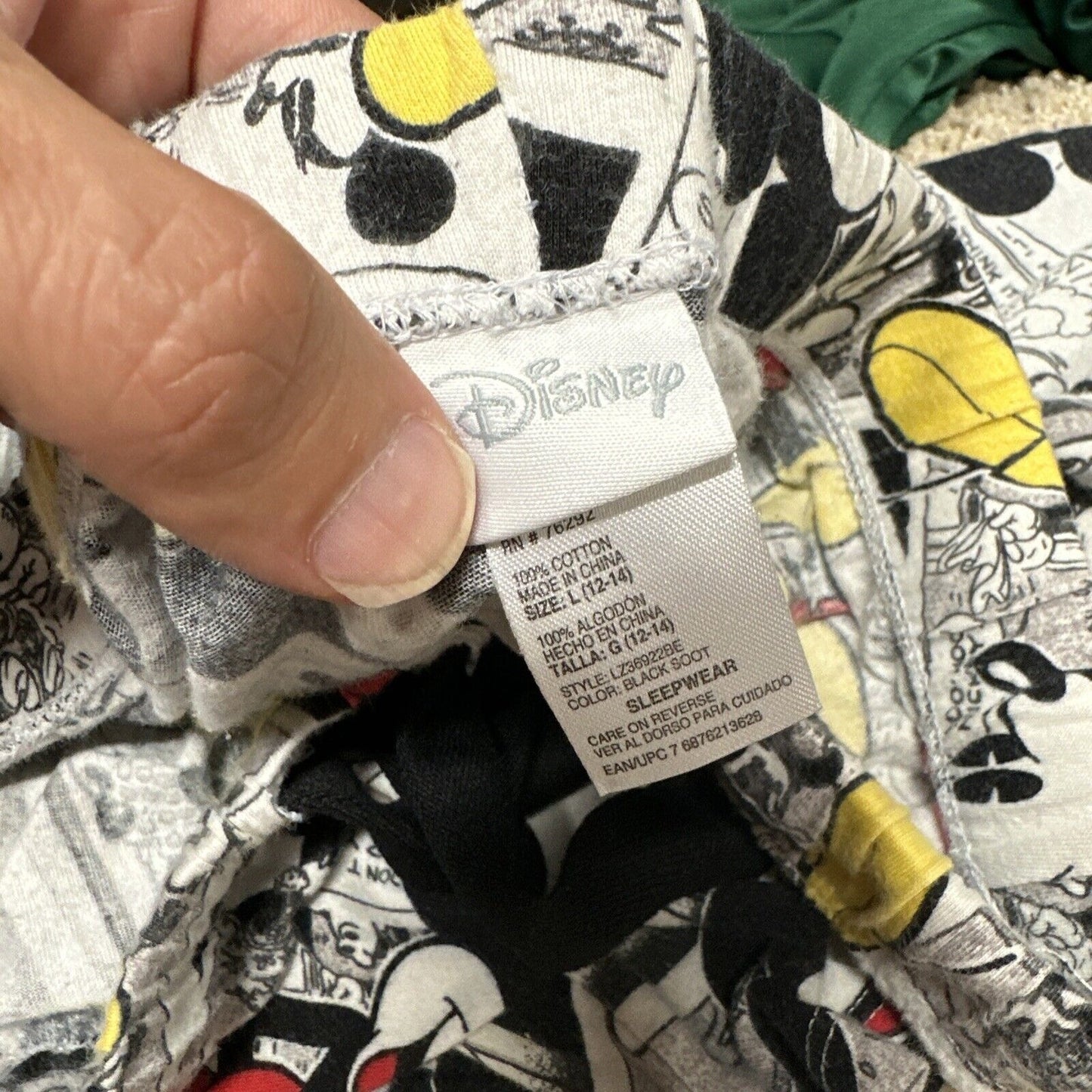 Boys Disney Large 12-14 Mickey Mouse Sleepwear Pajama Bottoms No Pockets