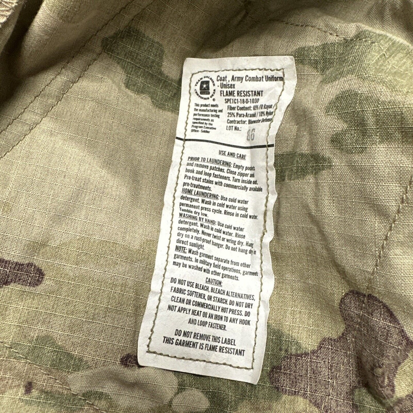 Men’s Ocp Top Coat Army Blouse USAF Flame Resistant  w/ tags and patches