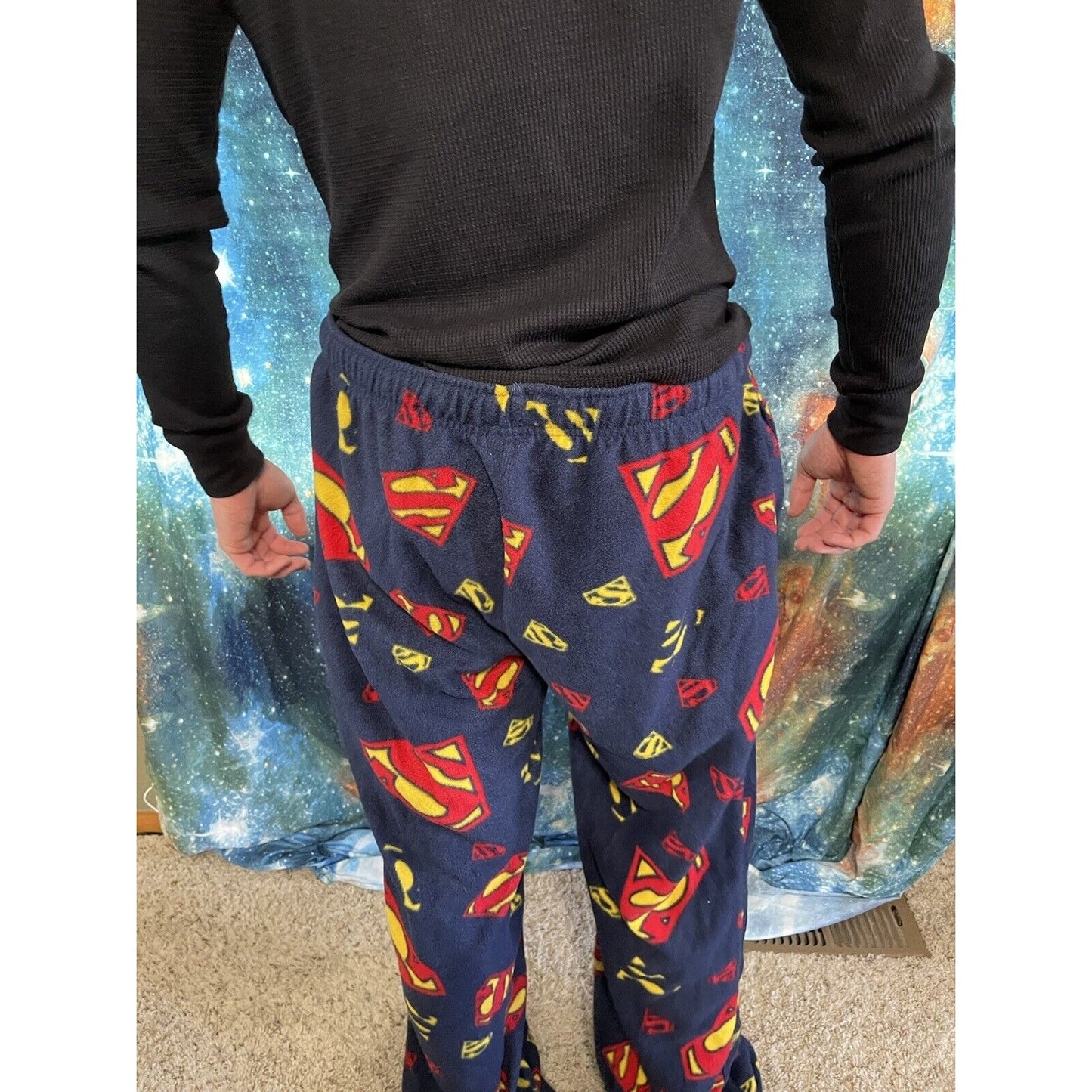 Men’s Superman XXL Lounge Pants sleepwear flannel with pockets