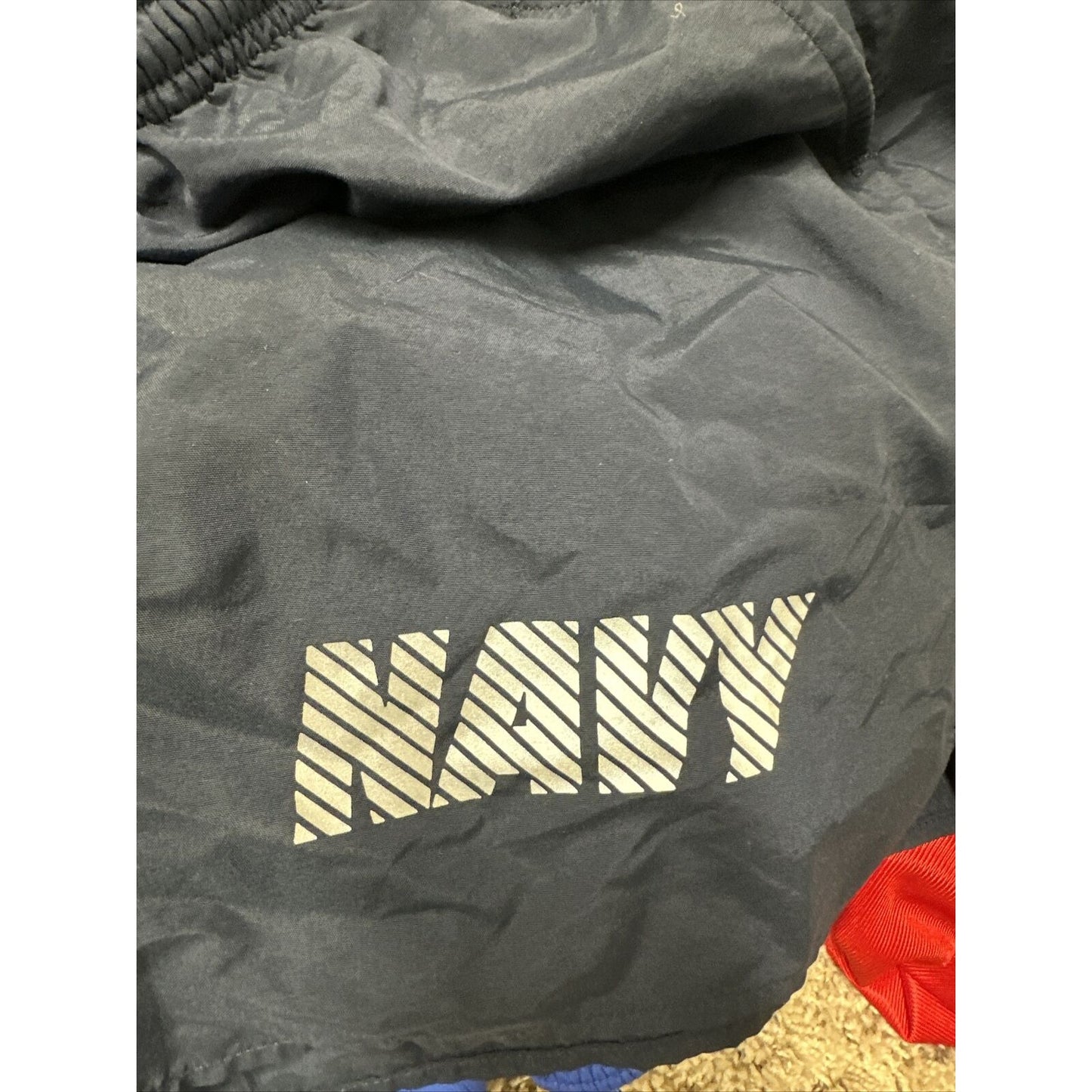 Men’s Large Navy Physical Fitness Uniform Blue Shorts Trunks
