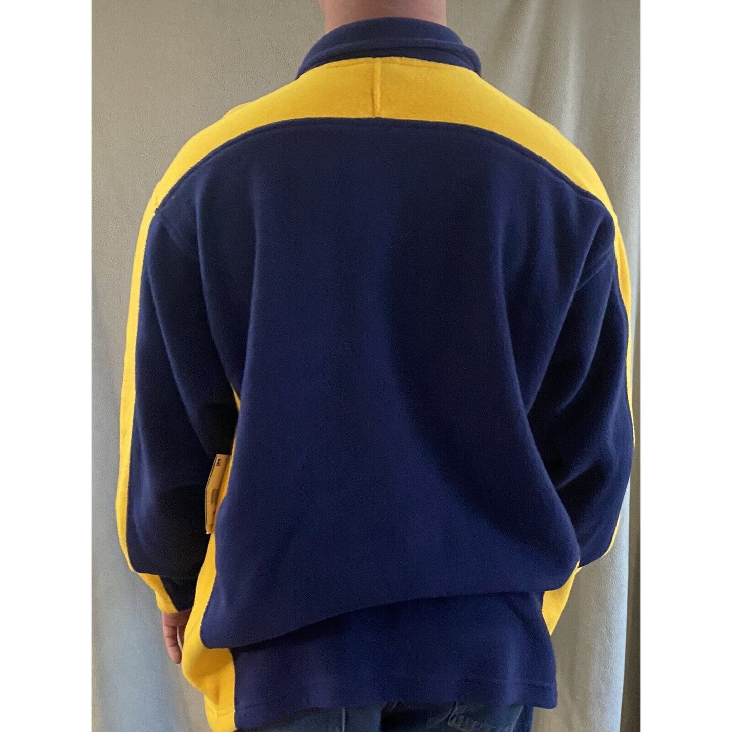 Michigan State Team Starter Yellow Blue Mens XL Polyester Fleece Full-zip NWT