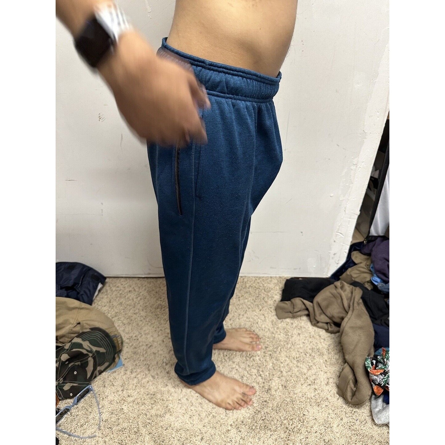 Men’s Russell Small Dri Power Blue Sweatpants With Pockets