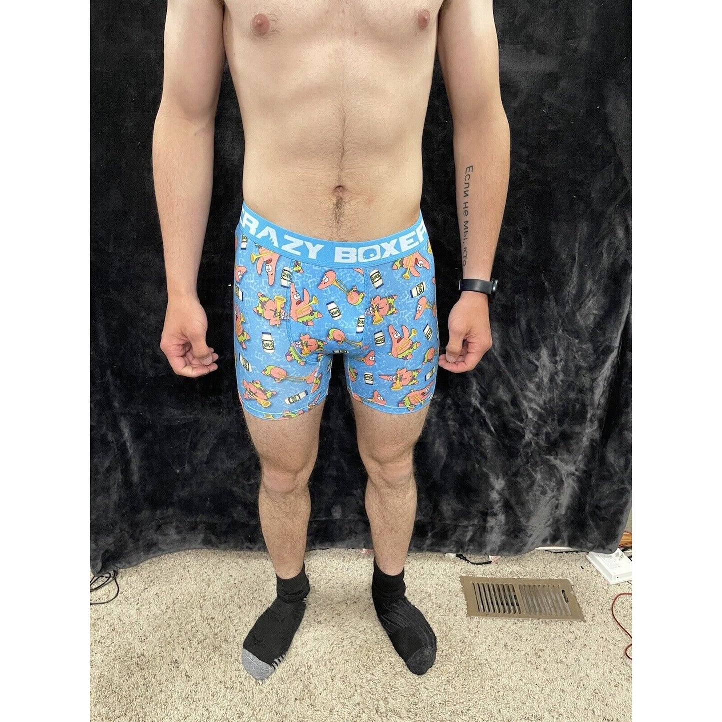 Men’s Crazy Boxer Spongebob Squarepants Size Small Boxer Briefs Light Blue