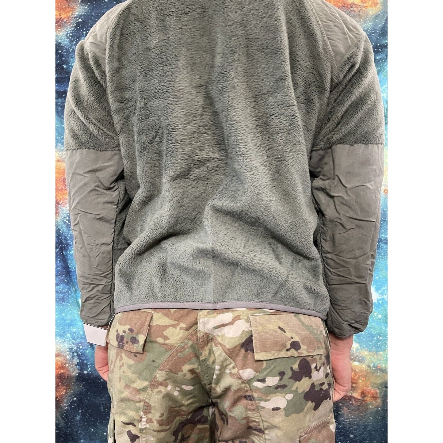 Men’s Small Short Sage Green Fleece Zip Jacket Cold Weather Gen III