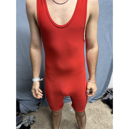 Men’s Red Alleson Athletics Large Red Wrestling Singlet