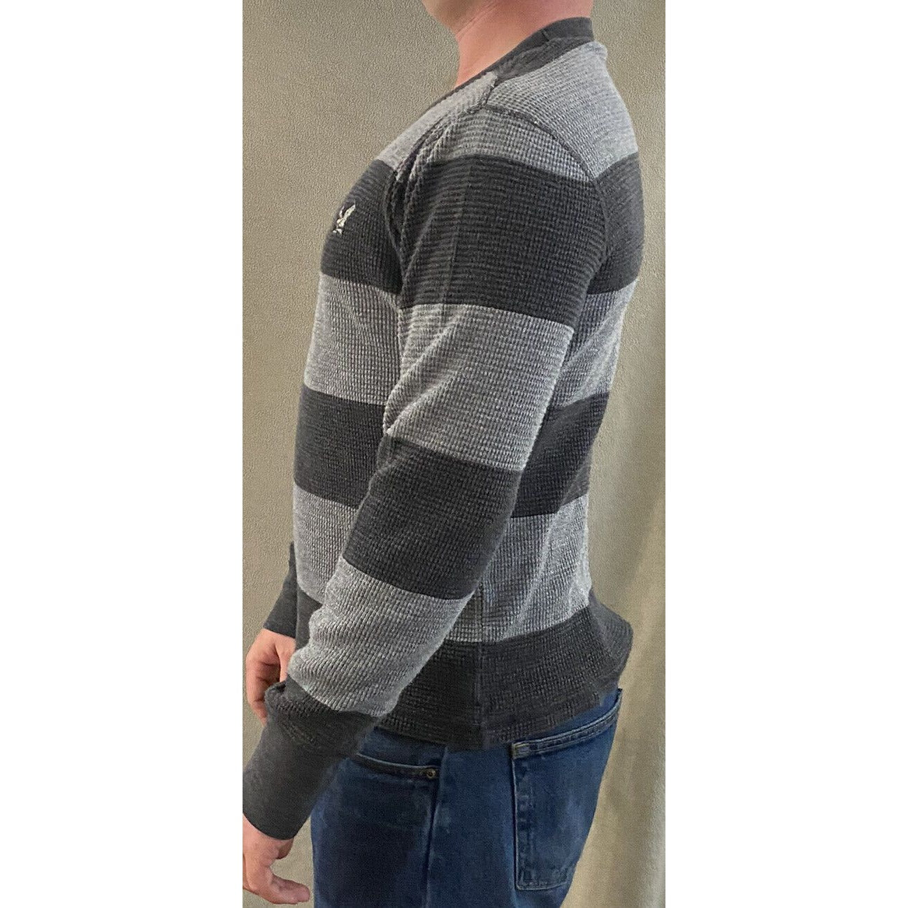 American Eagle Outfitters Vintage Fit Gray Stripes Men’s Large Cotton Pullover