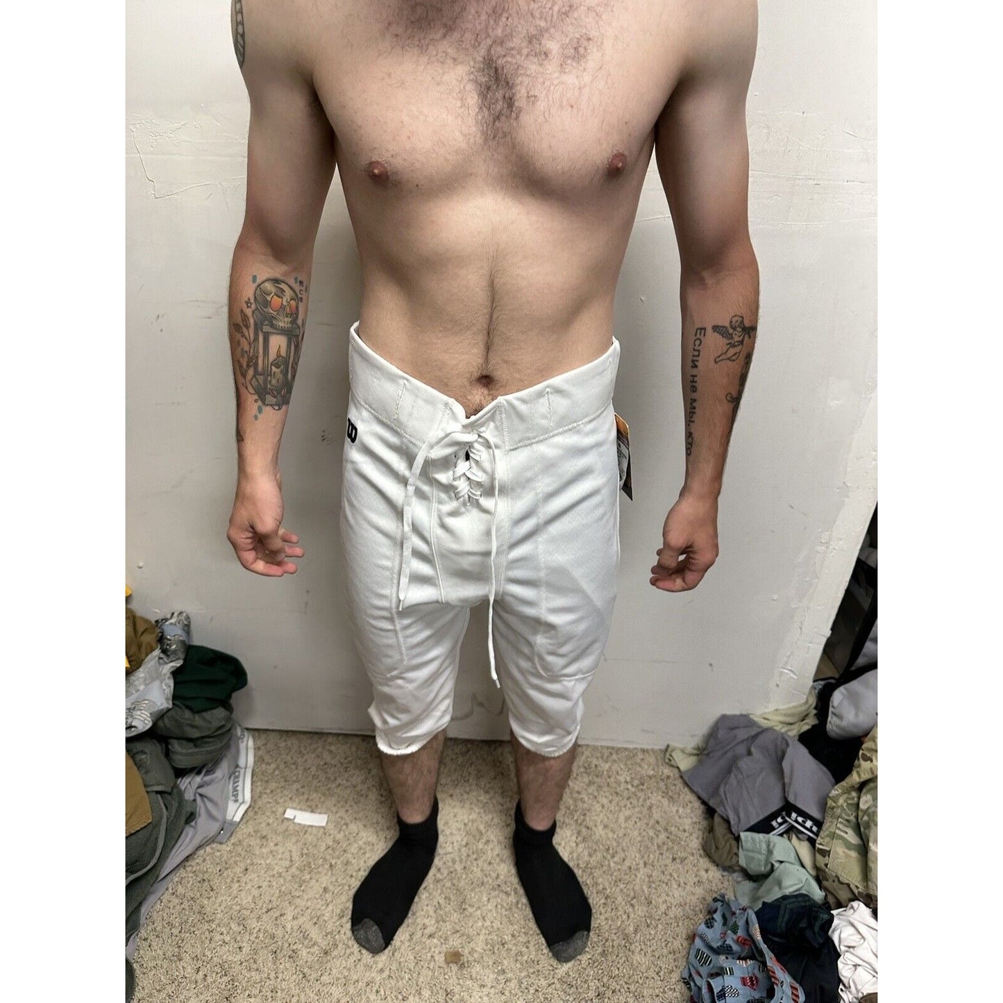 Men’s White Wilson Football Pants Large