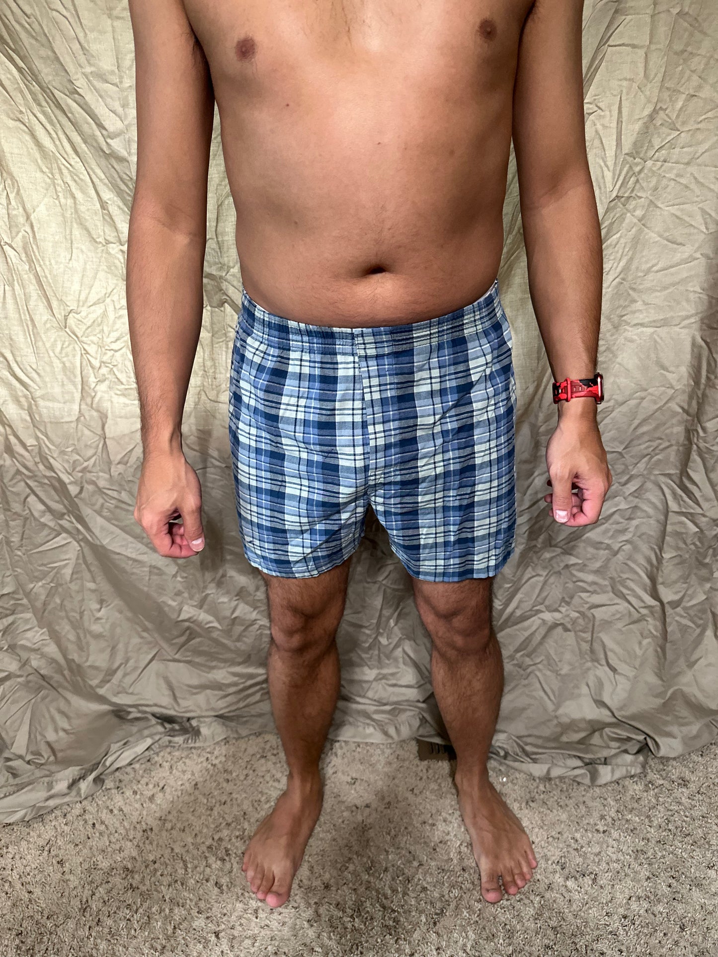 Men’s George blue plaid boxers size small boxer shorts