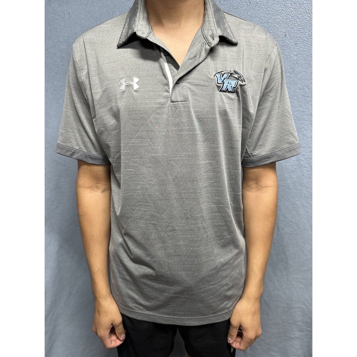 Men’s Gray Vista Ridge High School Under Armour Loose Large Polo Shirt