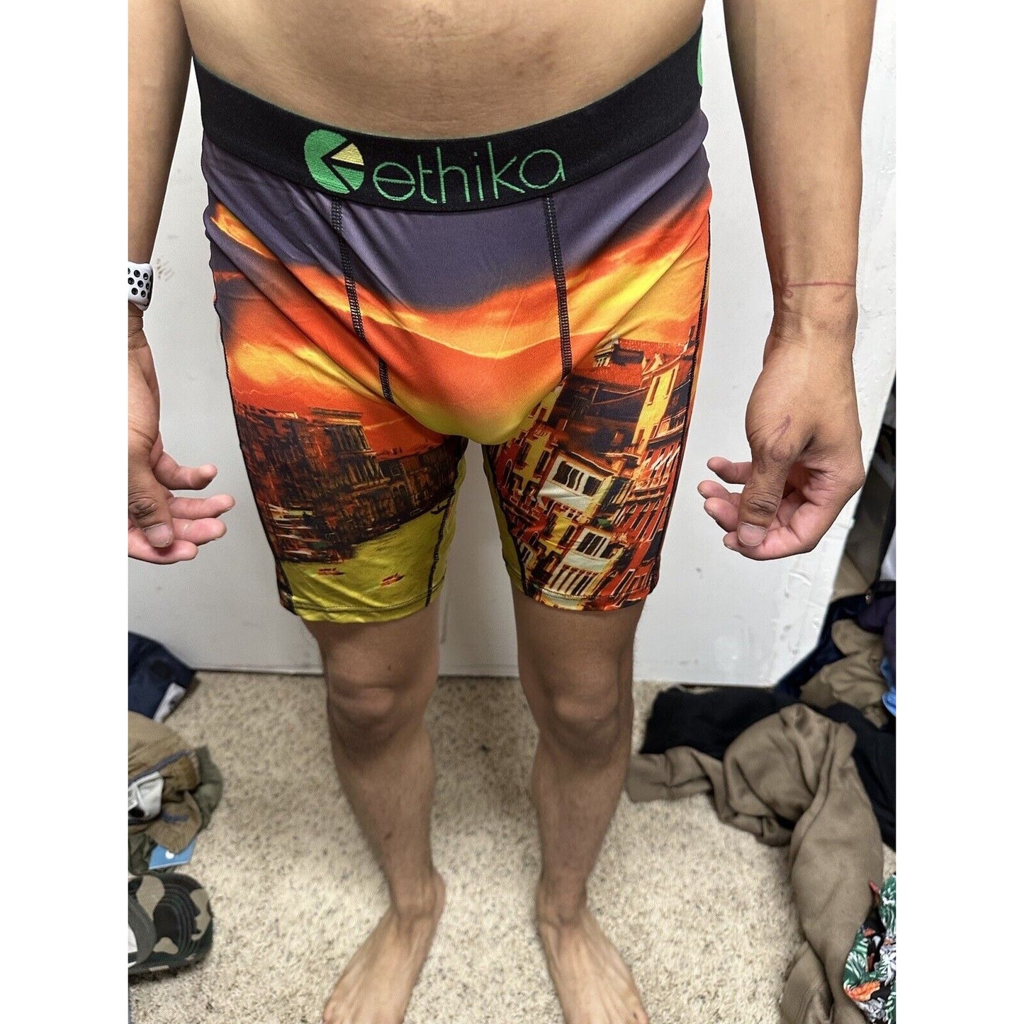 Men’s European Sunset Orange Ethika Large Boxer Briefs