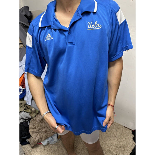 Men’s Blue UCLA Adidas Climalite Polo Shirt Bruins