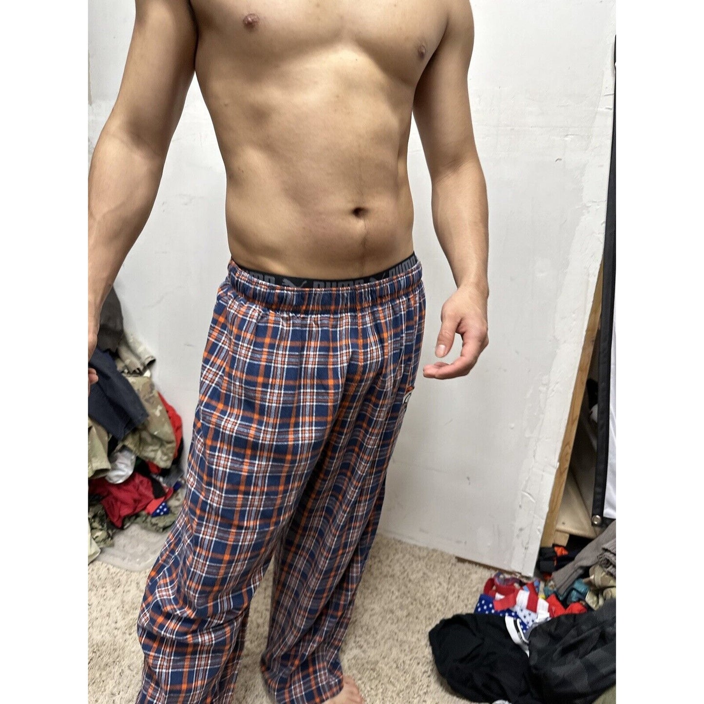Men’s Plaid NFL Team Large Denver Broncos Pajama Pants Lounge Sleepwear