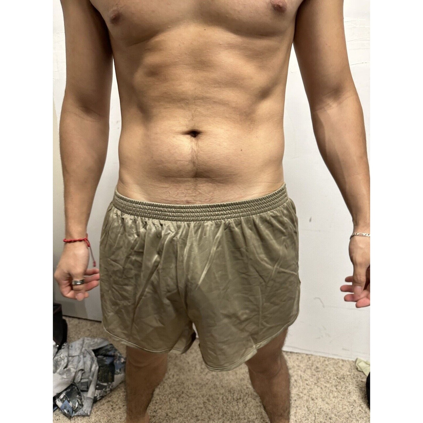 Tan Nylon Soffe Ranger Panties Silkies Running Track Shorts - Men's Medium