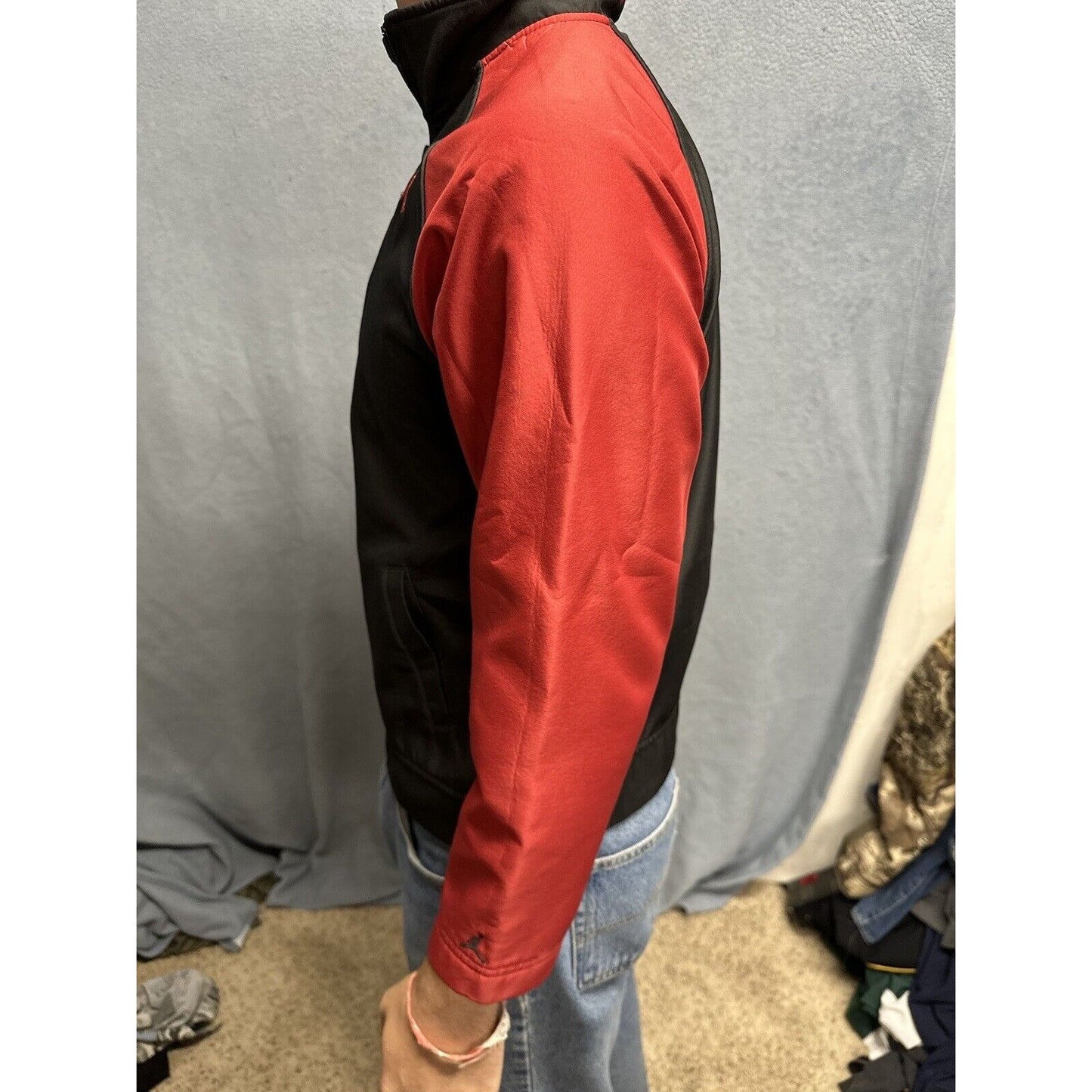 Boys Medium 12/14 AND1 Full Zip Jacket Red Black Polyester