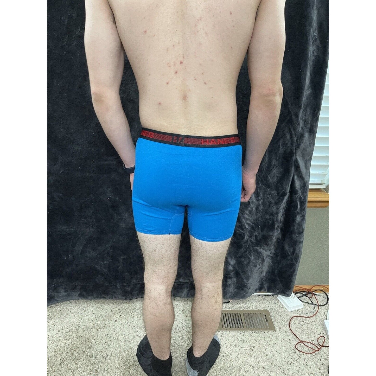 Men’s Hanes Teal Blue Boxer Briefs Size Small