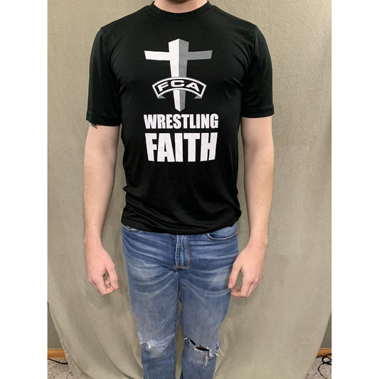 Men’s Sport Tek Small Black Shirt Wreslting Faith FCA