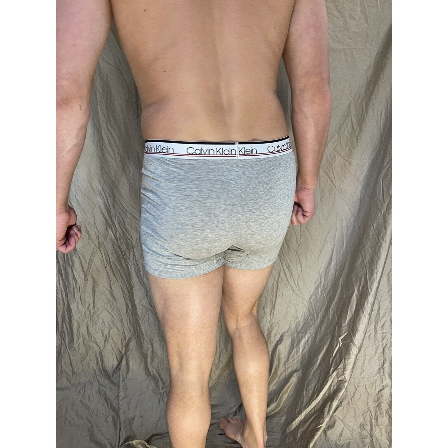 men's gray calvin klein large compression boxer briefs