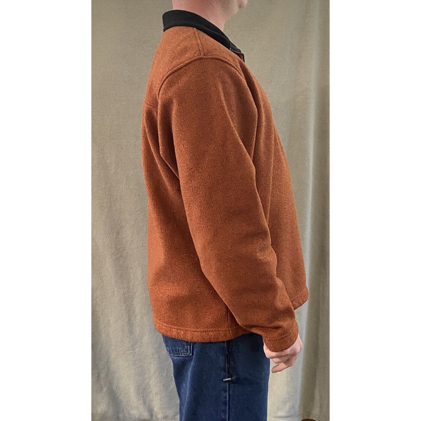 Old Navy Brand Men’s XL Burnt Orange 1/4-zip Polyester Pullover Sweater