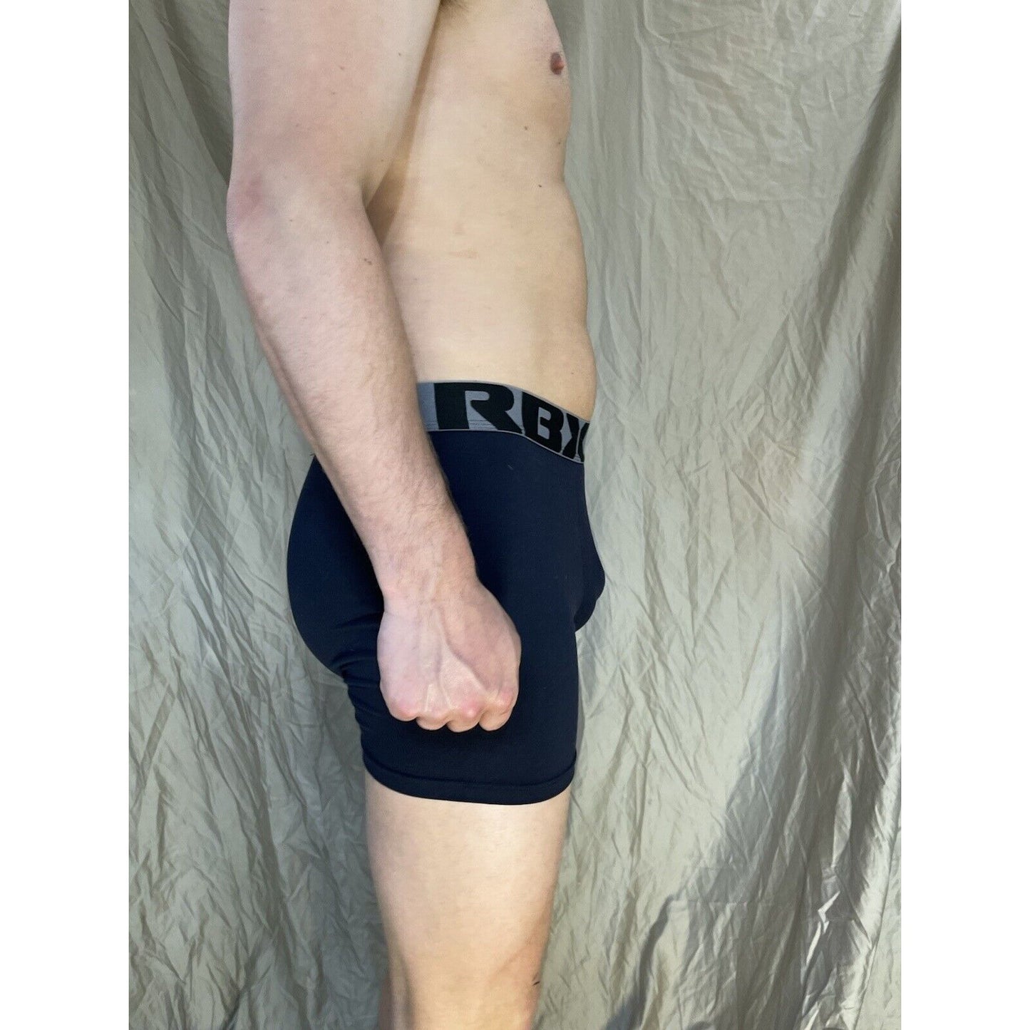 men's navy blue rbx large compression boxer briefs