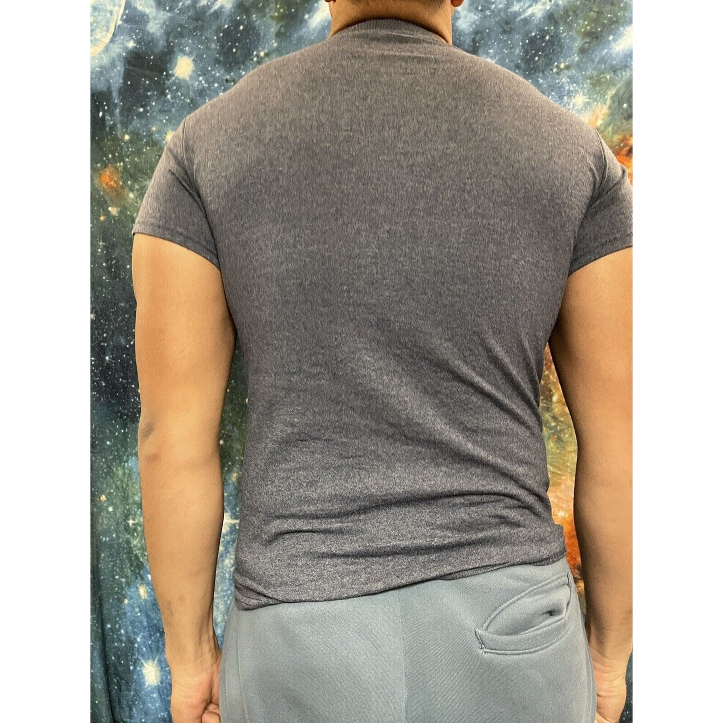 Men’s Gildan Small gray blue bourbon street new orleans french quarter shirt