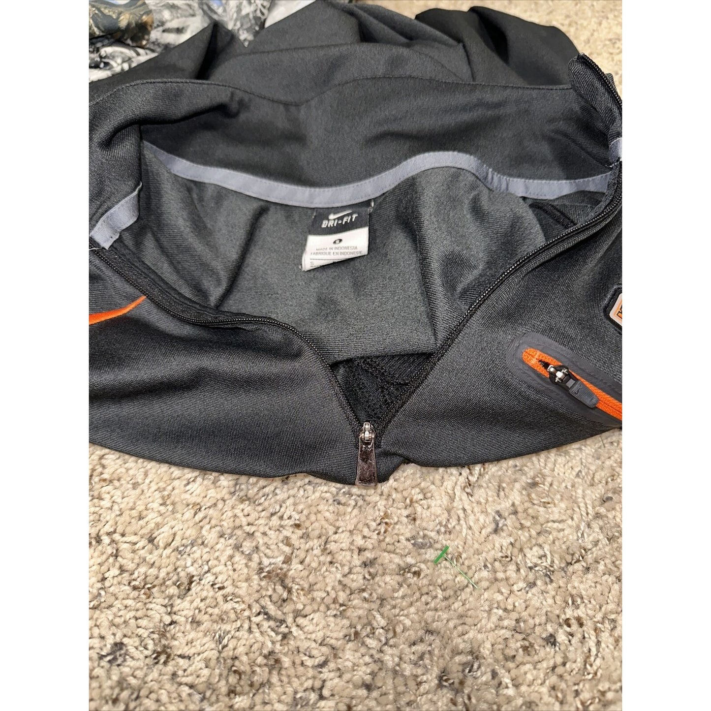 Men’s Black Oklahoma State University 1/4 Zip Pullover Nike Small Jacket
