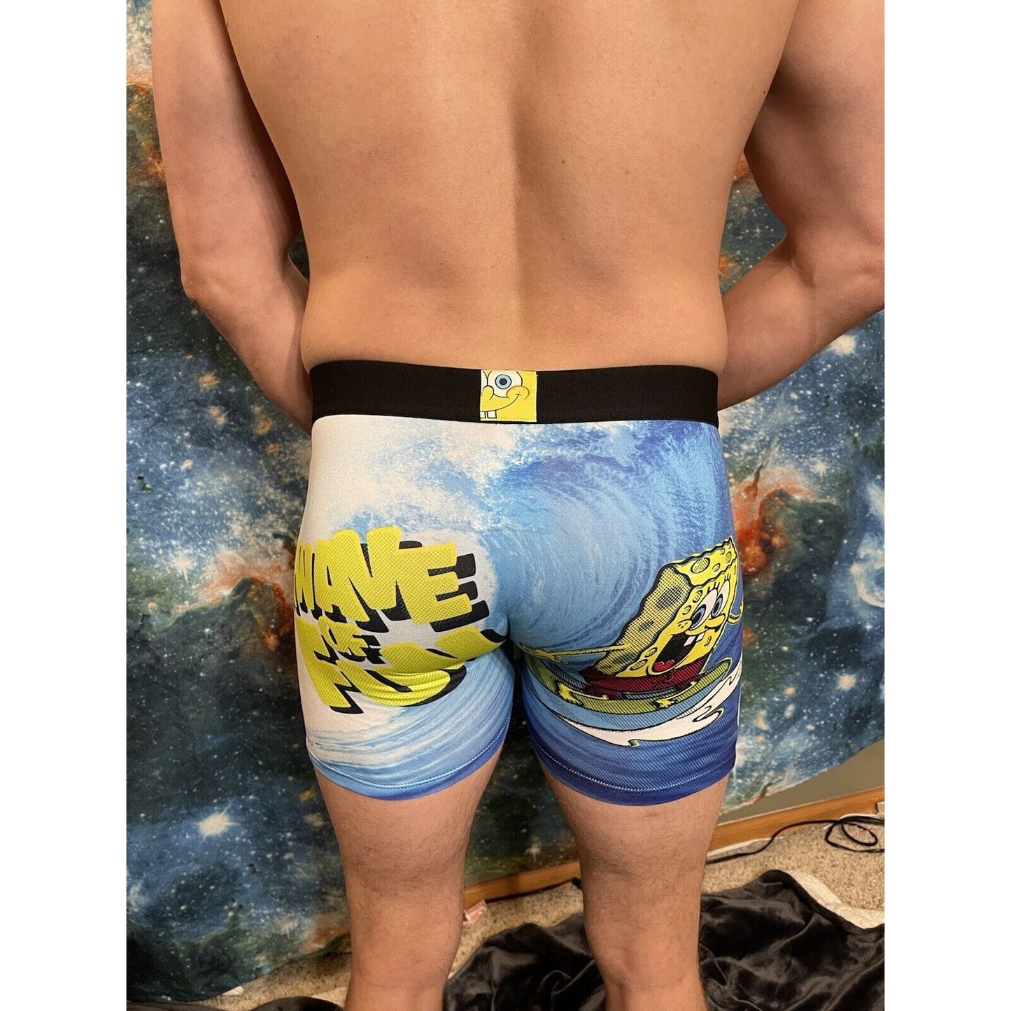 Men’s Crazy Boxer Spongebob Squarepants Size Large A Wave Of Fun