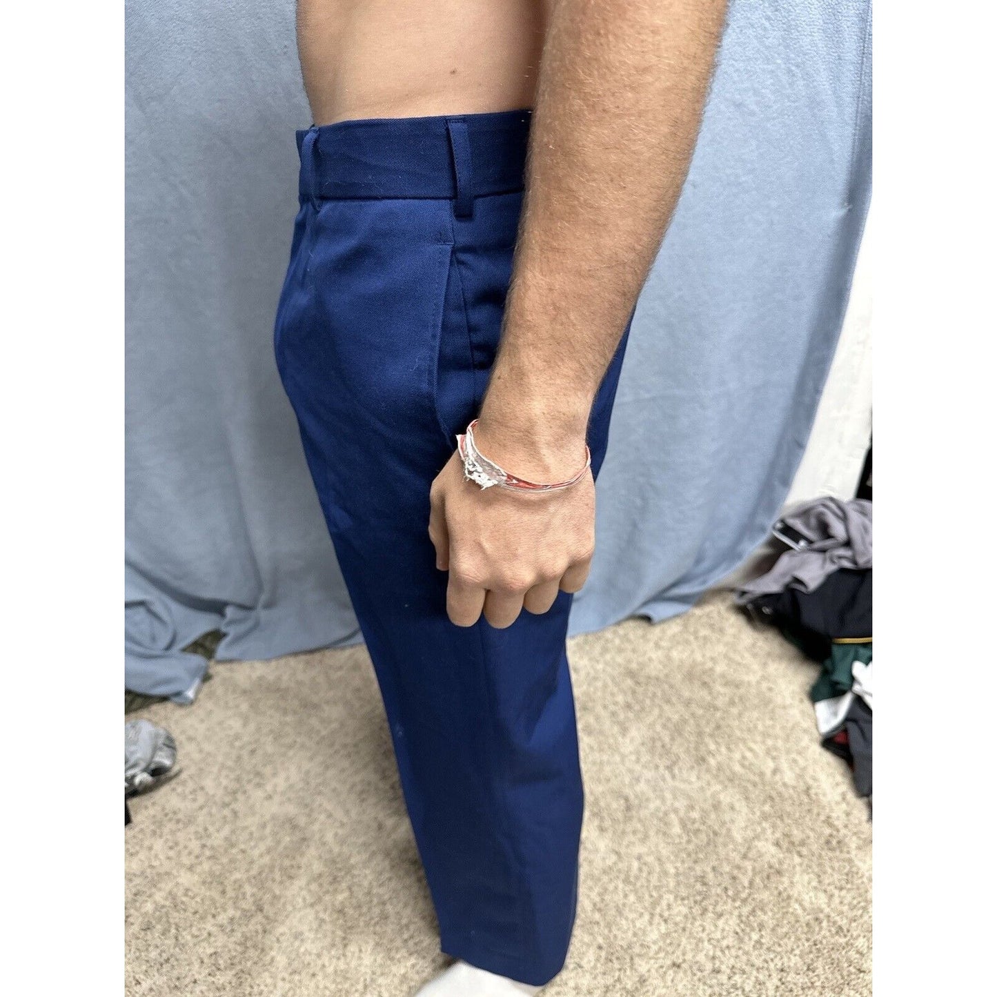 Men’s Usmc Trousers Uniform Pants Marines 33S Poly Wool Blue