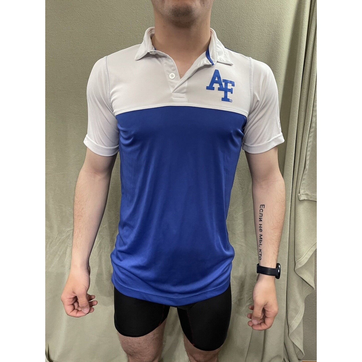 Men’s Air Force Academy Russell Polo Shirt Small Blue / White